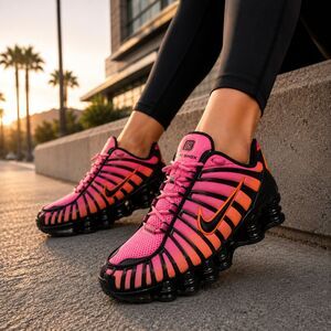 Nike Shox TL Shoes Womens Size 8.5 Pink Orange Running Sneakers Streetwear Gym